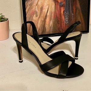 Kennith Cole NY Black Strap Heels